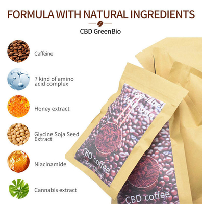 Chiết xuất cây gai dầu Bột cà phê hòa tan CBD Không chứa Gluten Không có biến đổi gen THC