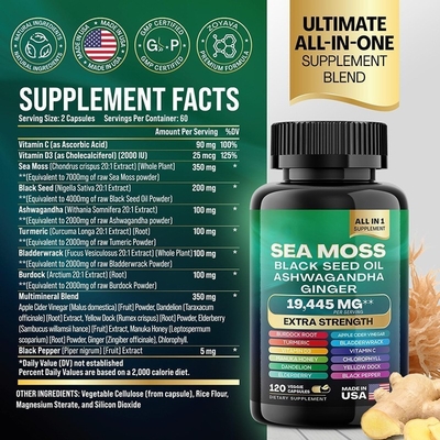 Nhãn hiệu riêng OEM bán nóng Himalaya Sea Moss Capsules Sea Moss Capsules