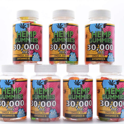 GMP  CBD Kẹo dẻo 25mg giải phóng cơn đau Thực phẩm cấp 60 kẹo cao su mỗi chai
