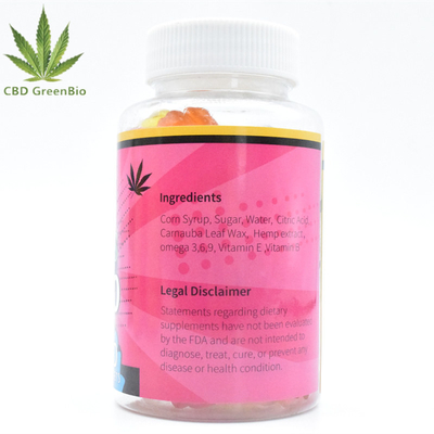 GMP  CBD Kẹo dẻo 25mg giải phóng cơn đau Thực phẩm cấp 60 kẹo cao su mỗi chai